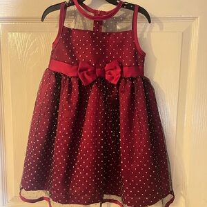 Elegant Red Polka Dot Kids Dress